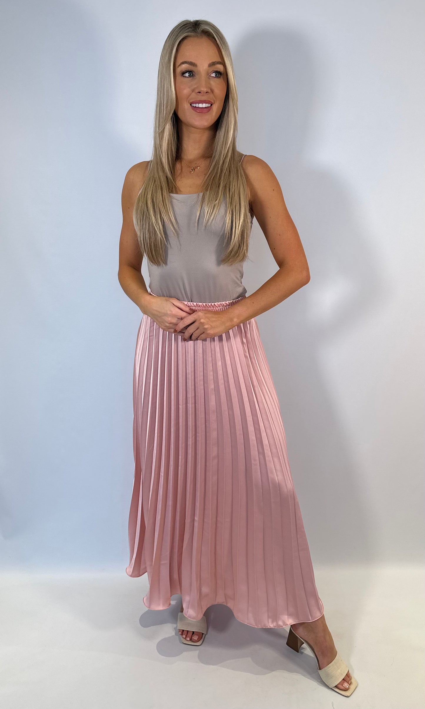 Satin Pleat Skirt