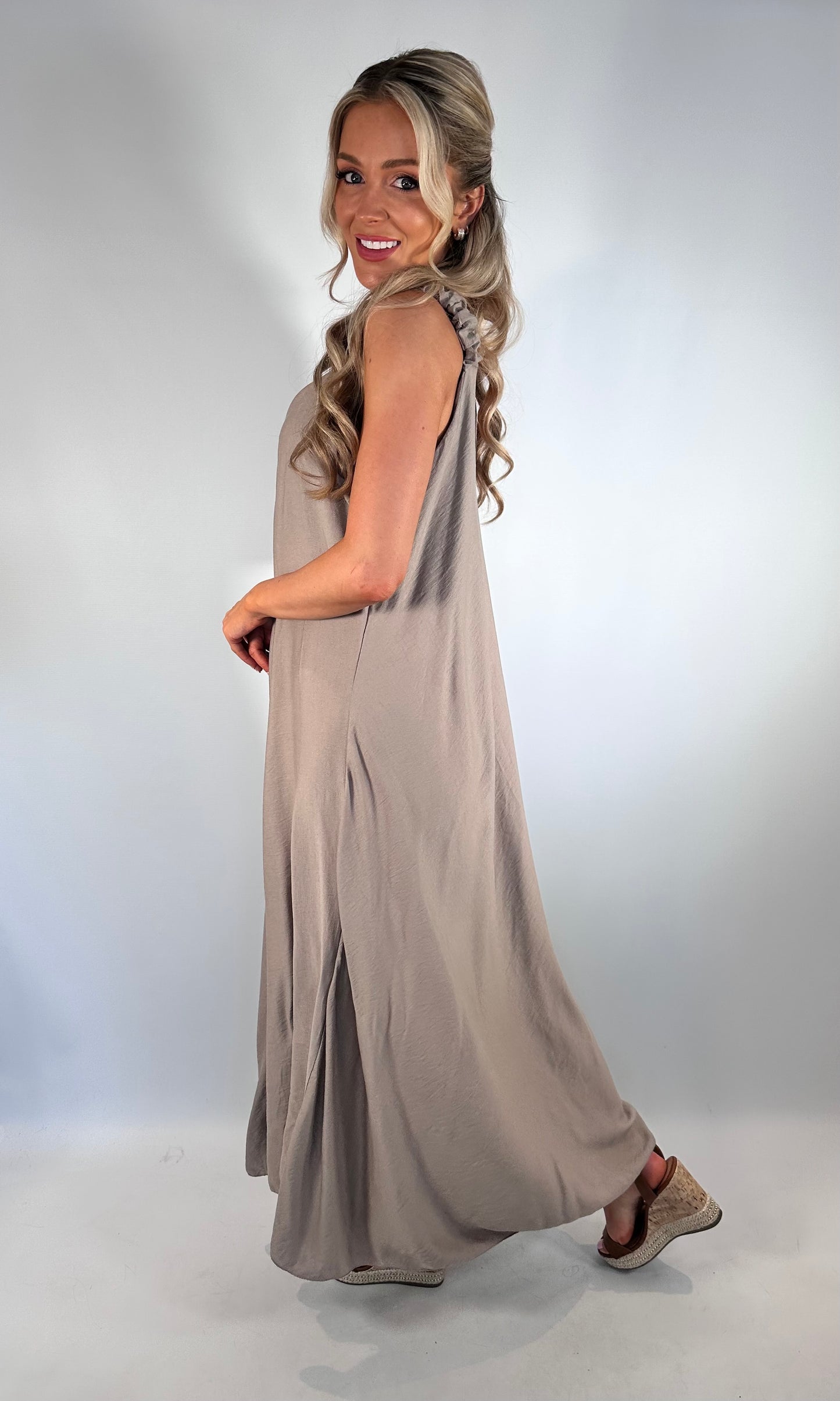 Ruffle Strap Maxi Dress
