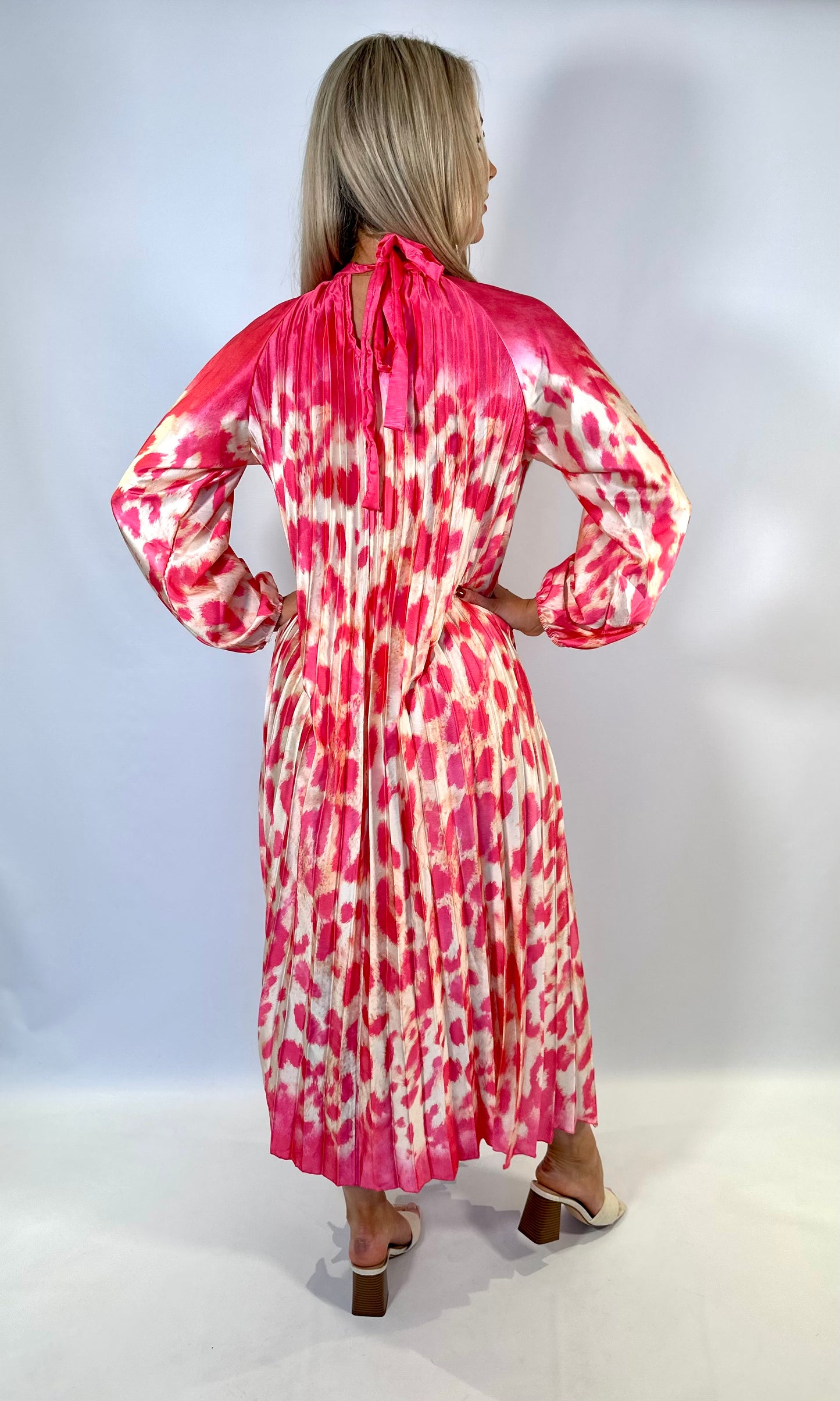 Leopard Print Pleat Maxi