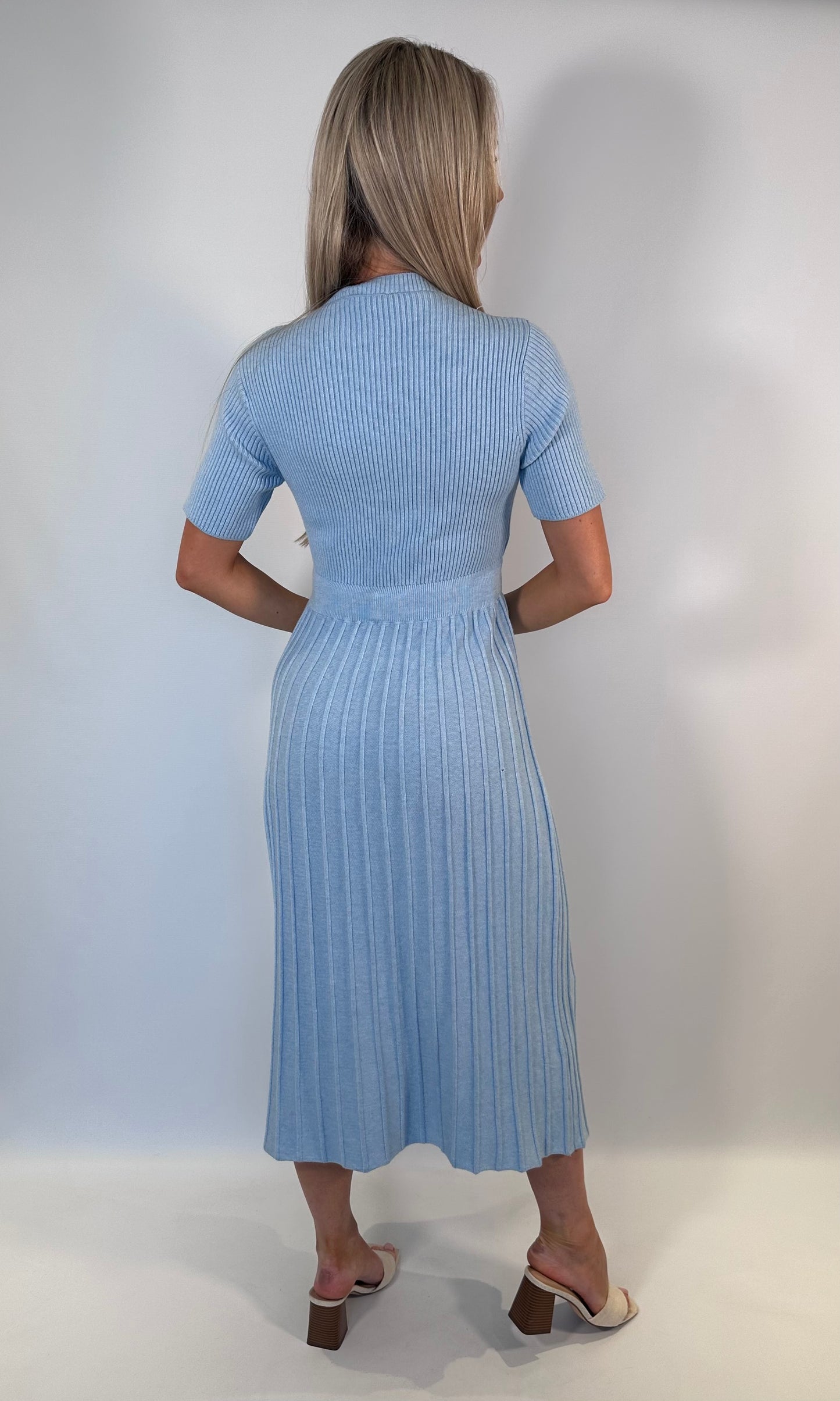 Knitted Pleat Midi Dress