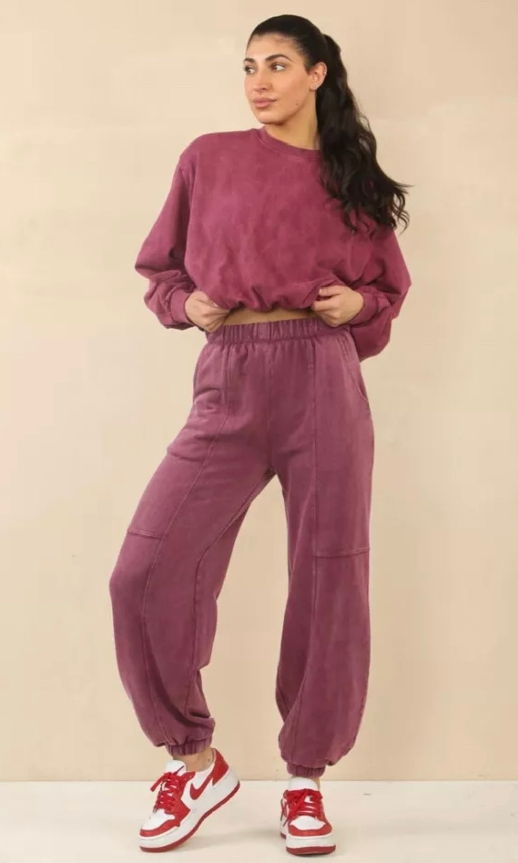 Acid Wash With Bubble Hem Lounge suit (10067)