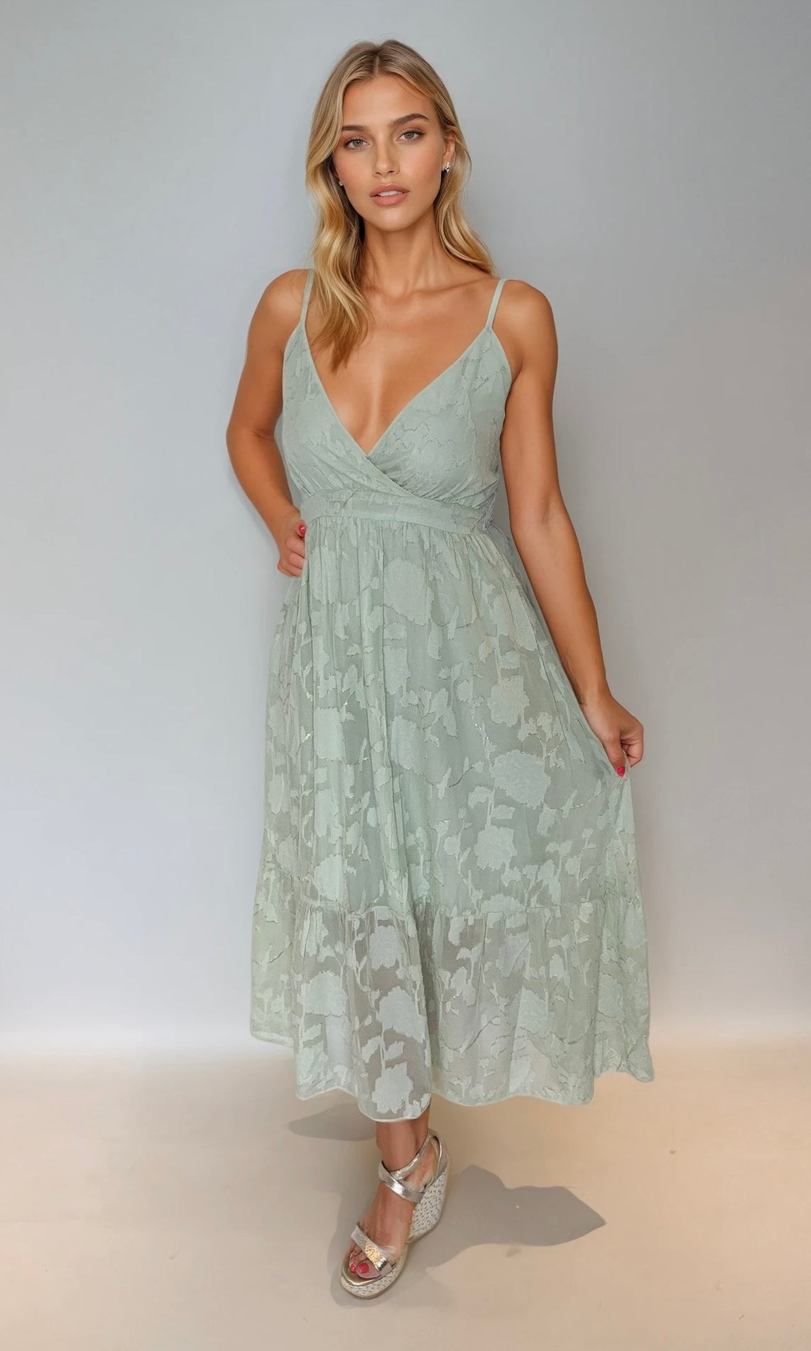 Jasmine Embroidered Chiffon Dress