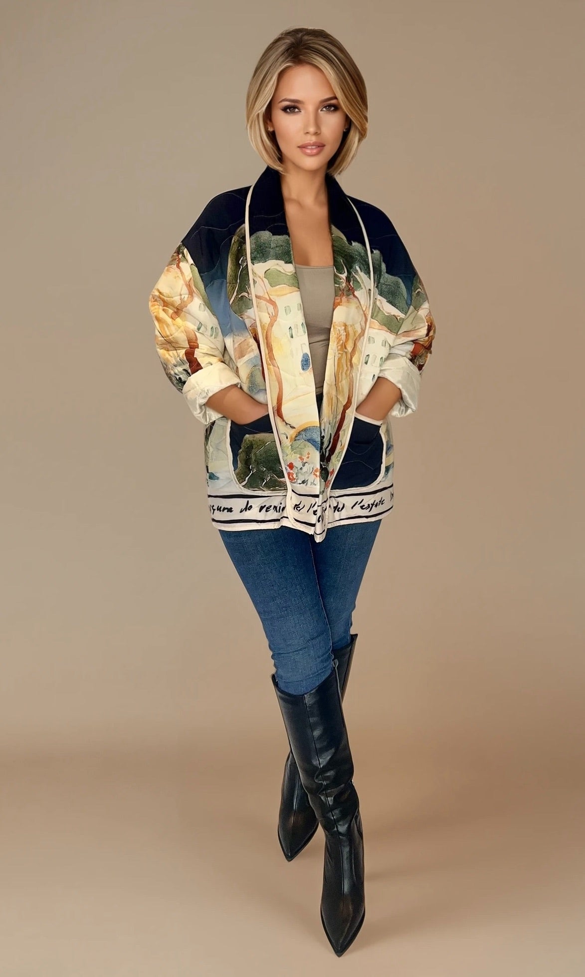 Landscape padded jacket