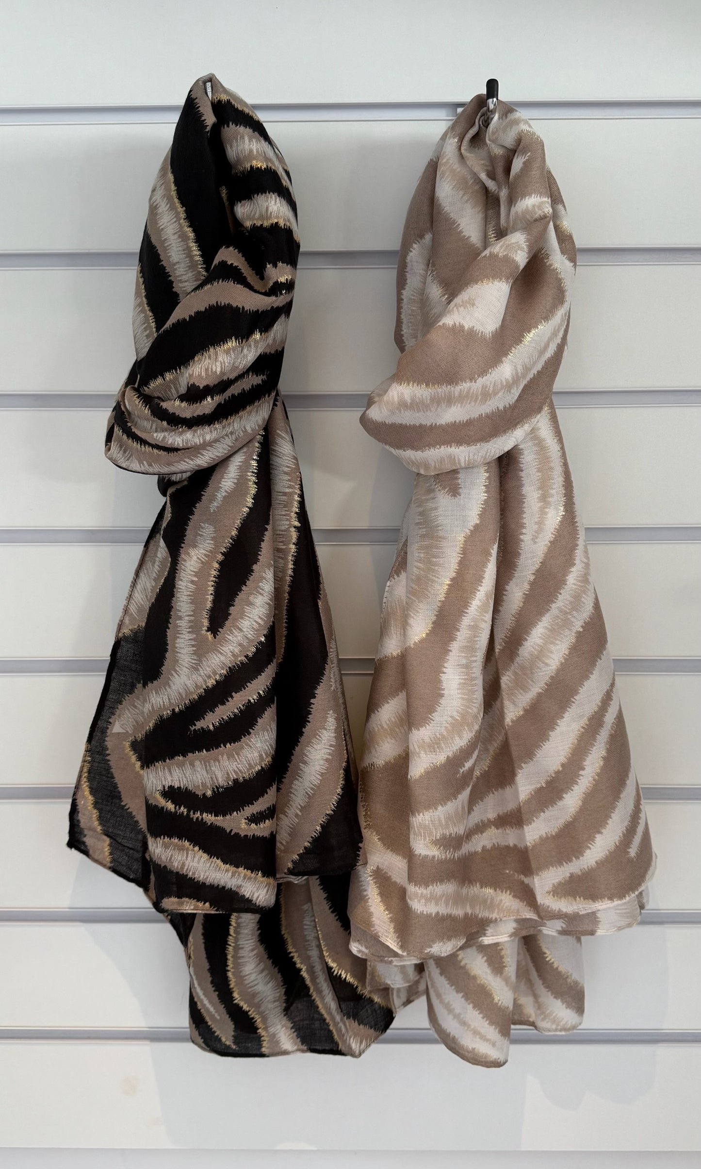 Gold Trim Zebra Scarf