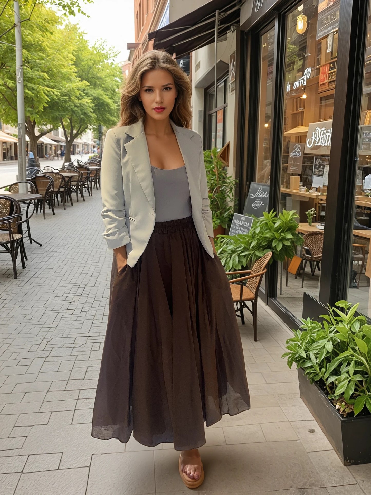 Tilly tencil skirt lined with pockets