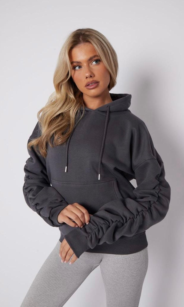 Ruched Sleeve Hoody 1734