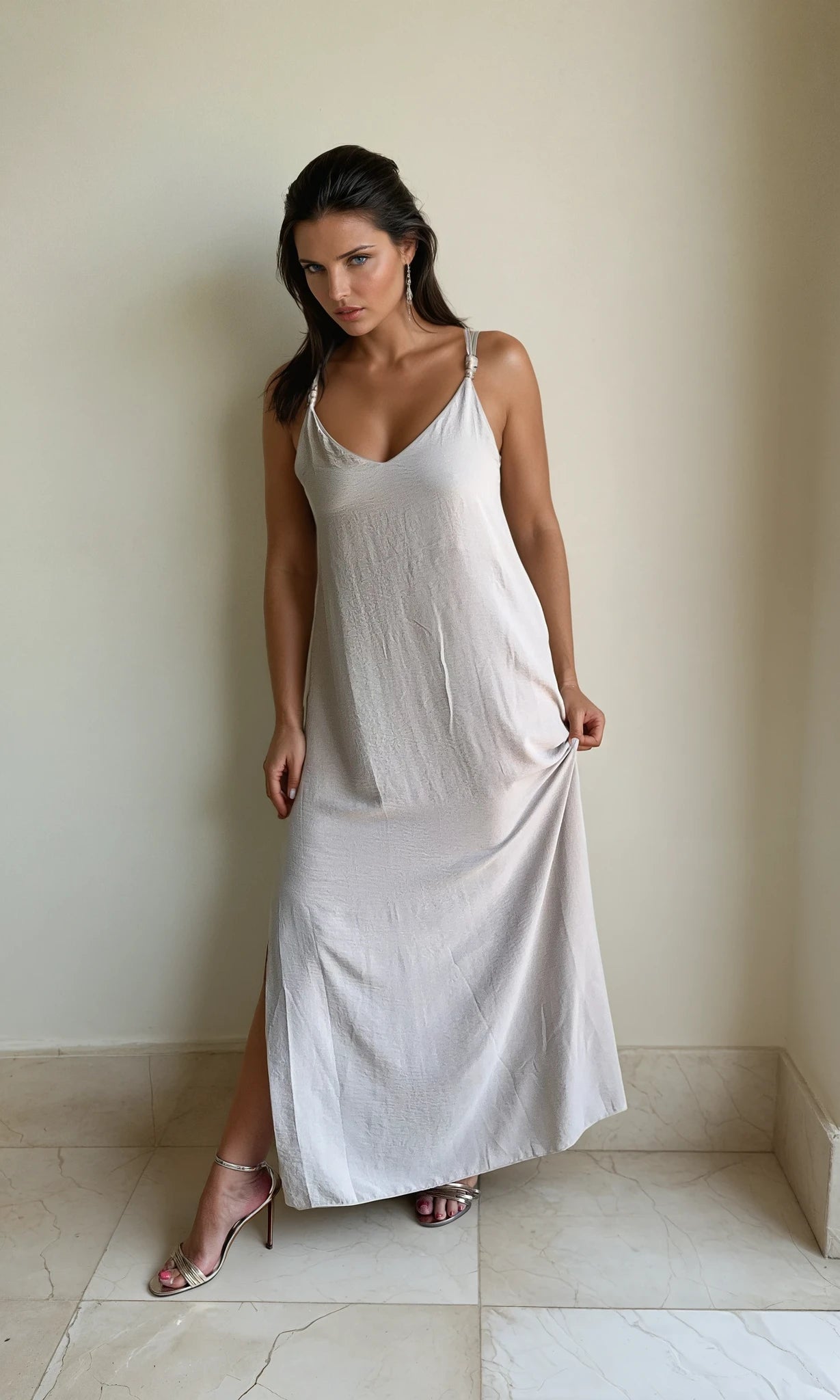 Ariel Cross Back Beaded Maxi Dress