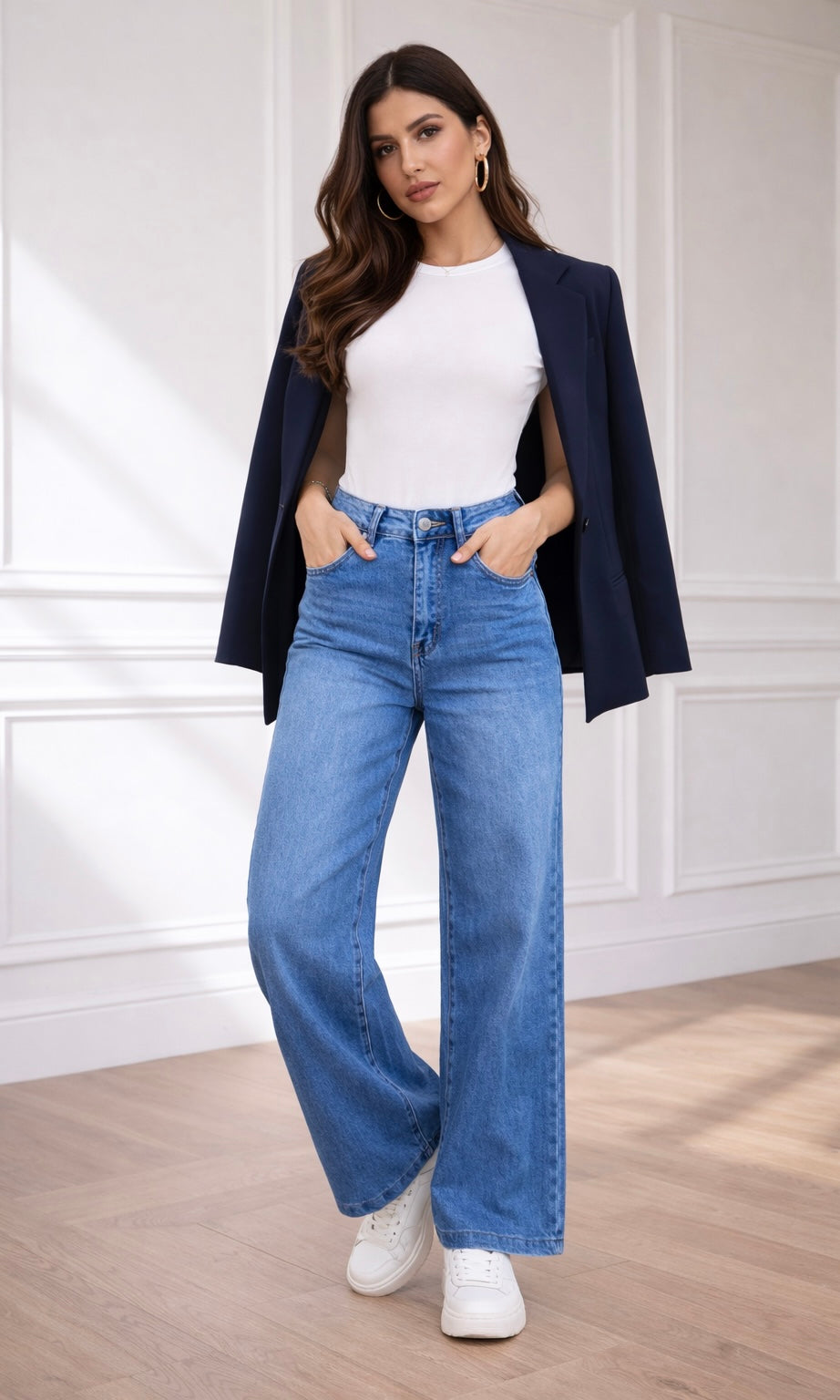 Faith High Waist Wide Leg Jean 9037