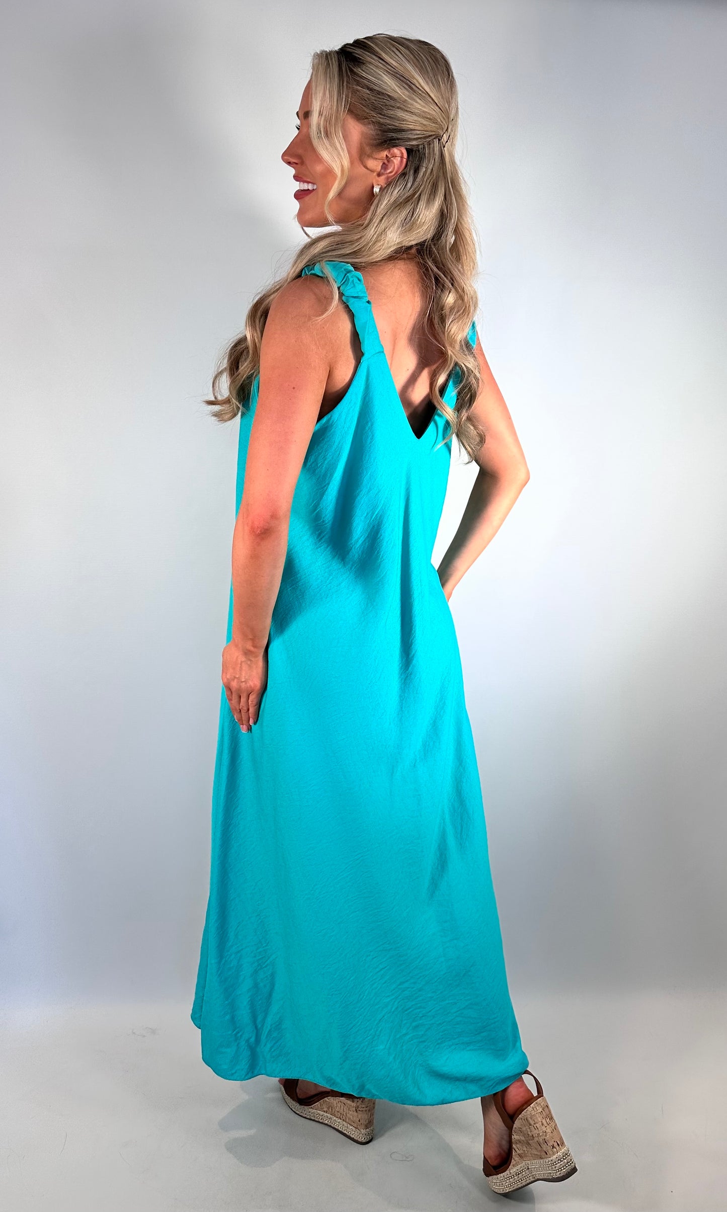 Ruffle Strap Maxi Dress