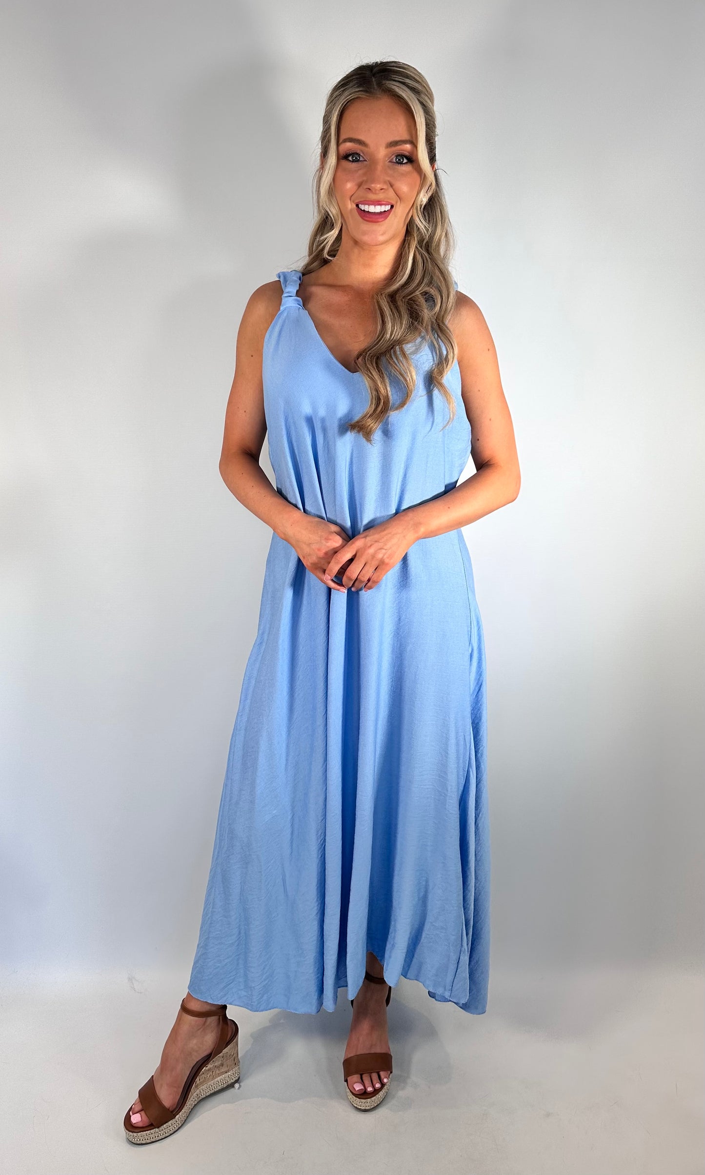 Ruffle Strap Maxi Dress