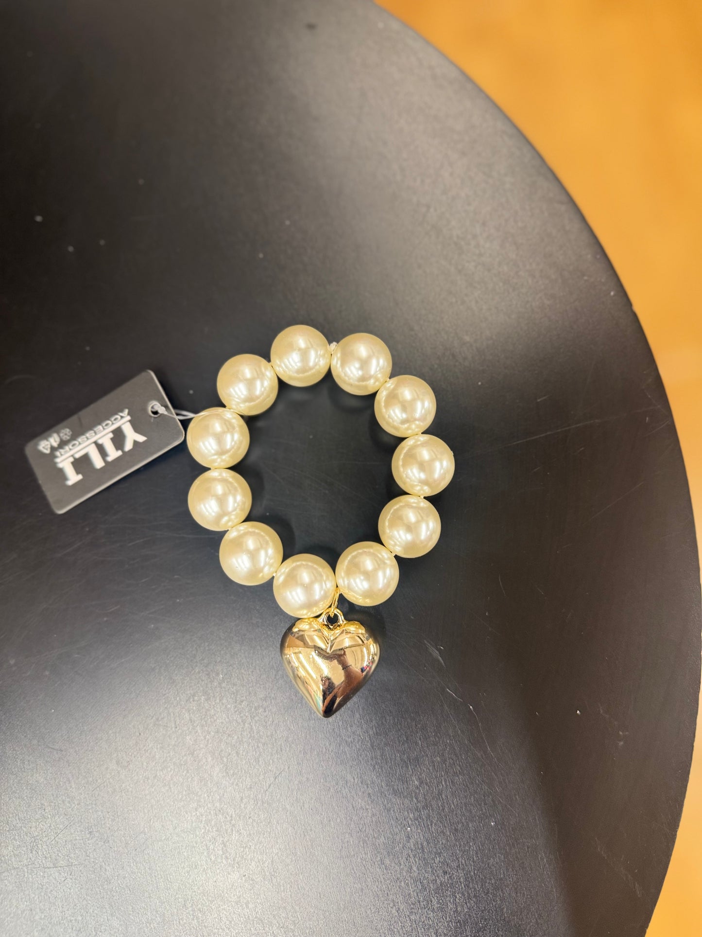 Pearl heart bracelet