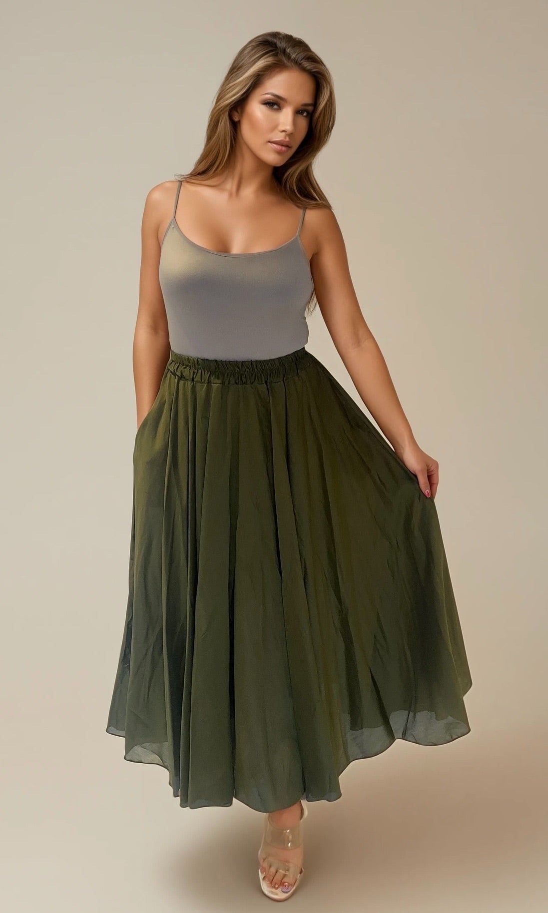 Tilly tencil skirt lined with pockets