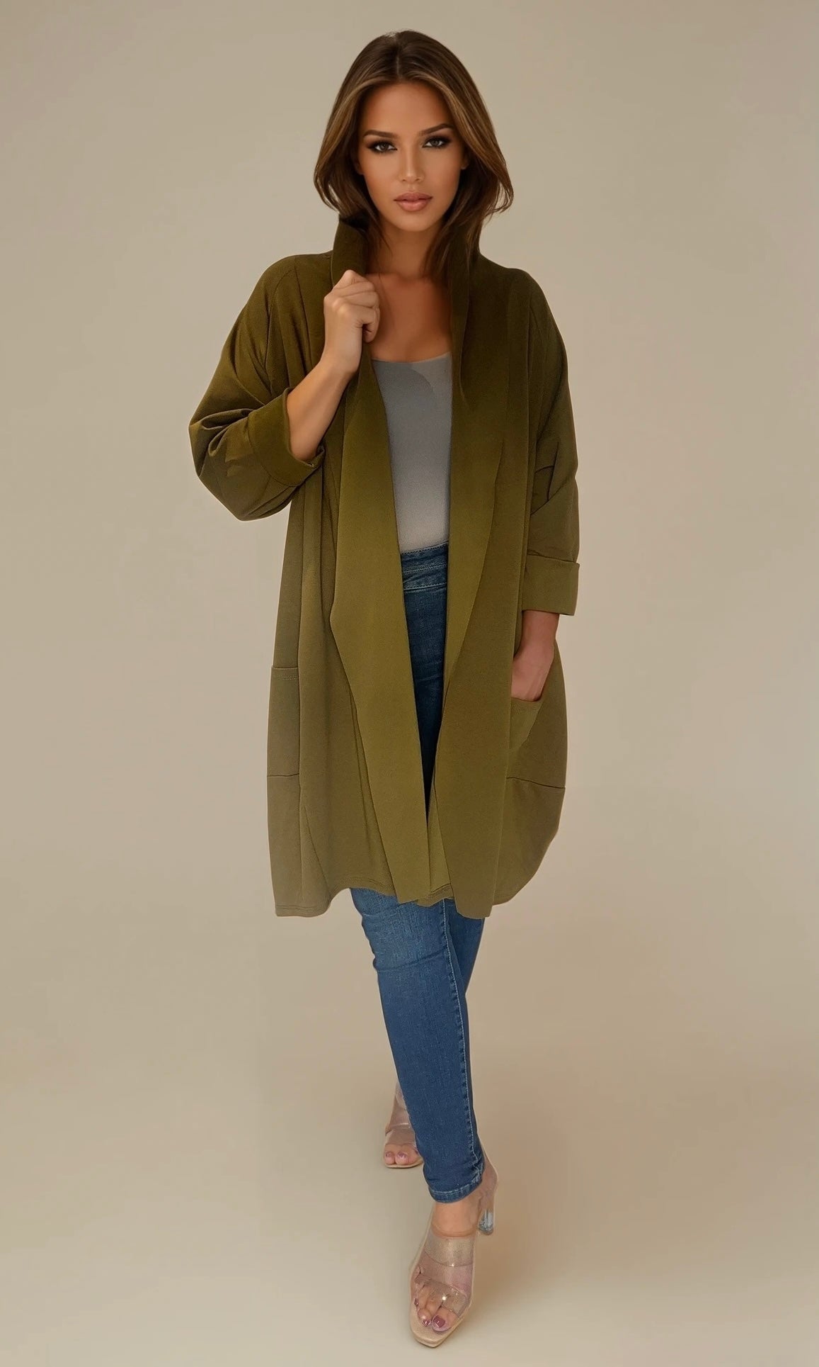 Ariana waterfall jacket (light scuba material)