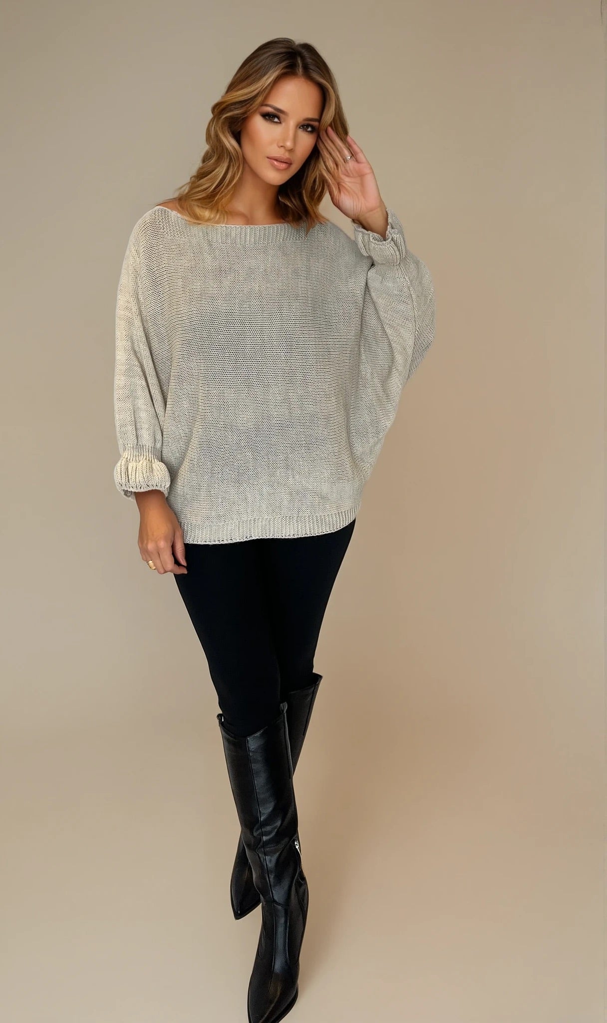 Kelly ruffle sleeve jumper
