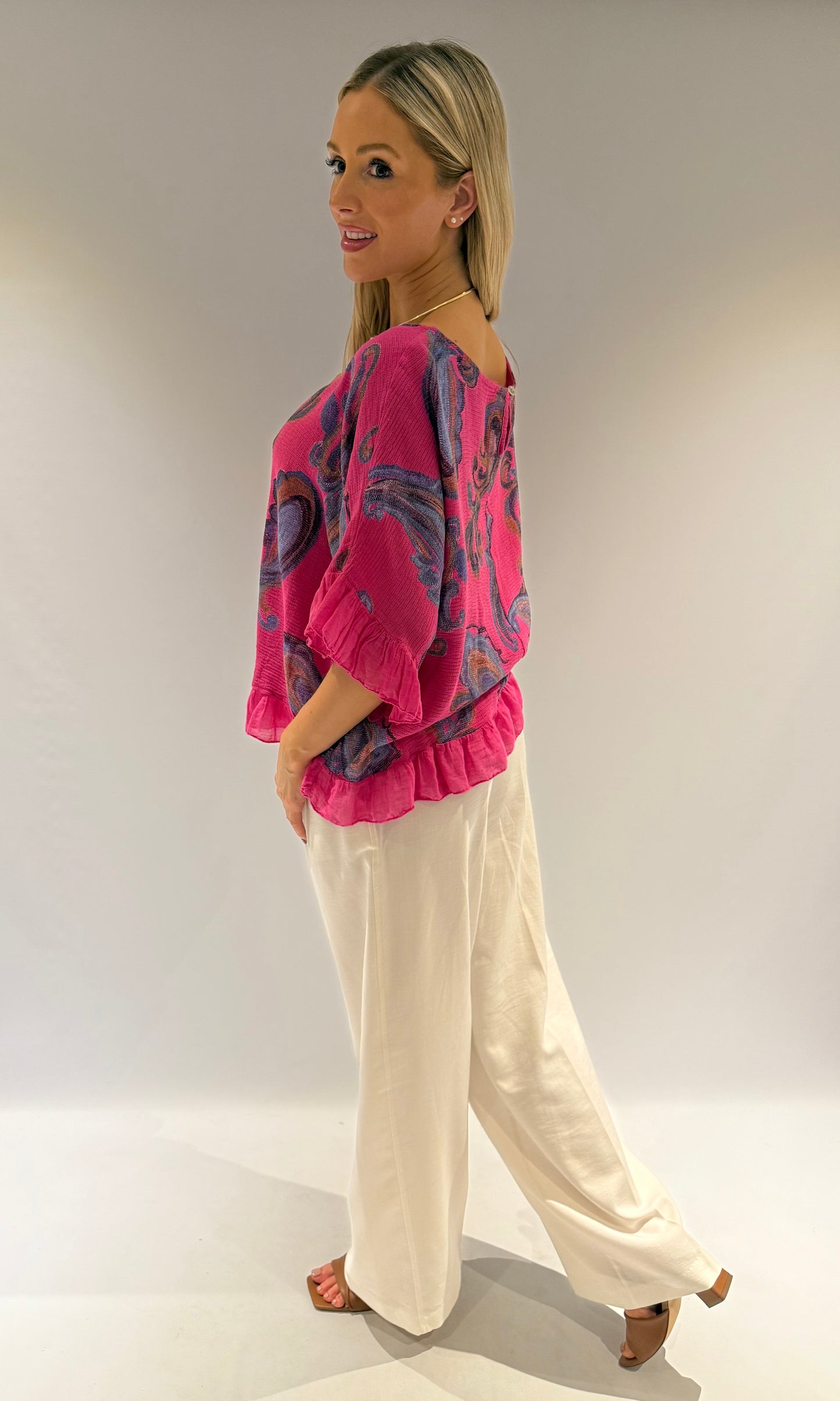 Paisley Print Frill Edge Top