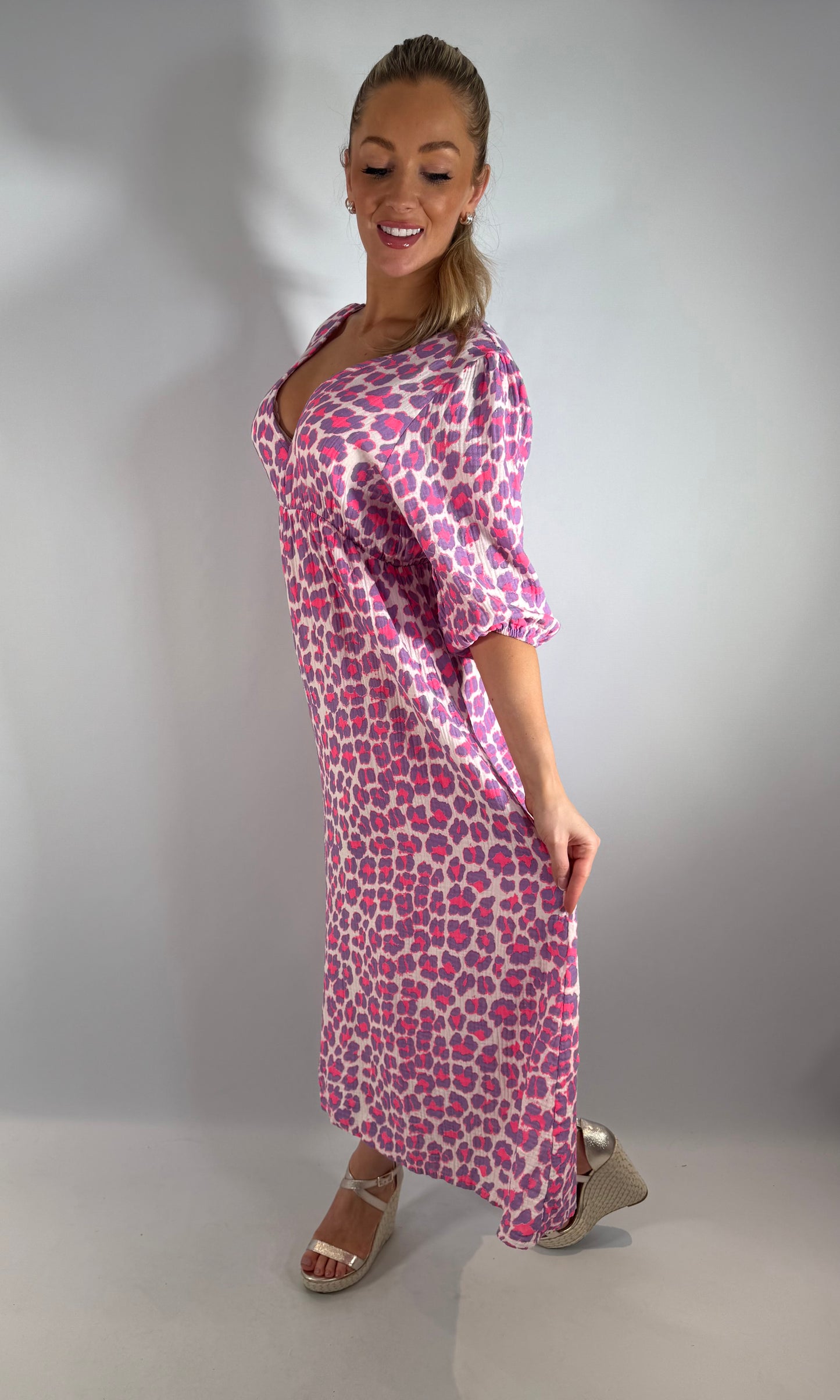 Leopard V Front & Back Dress