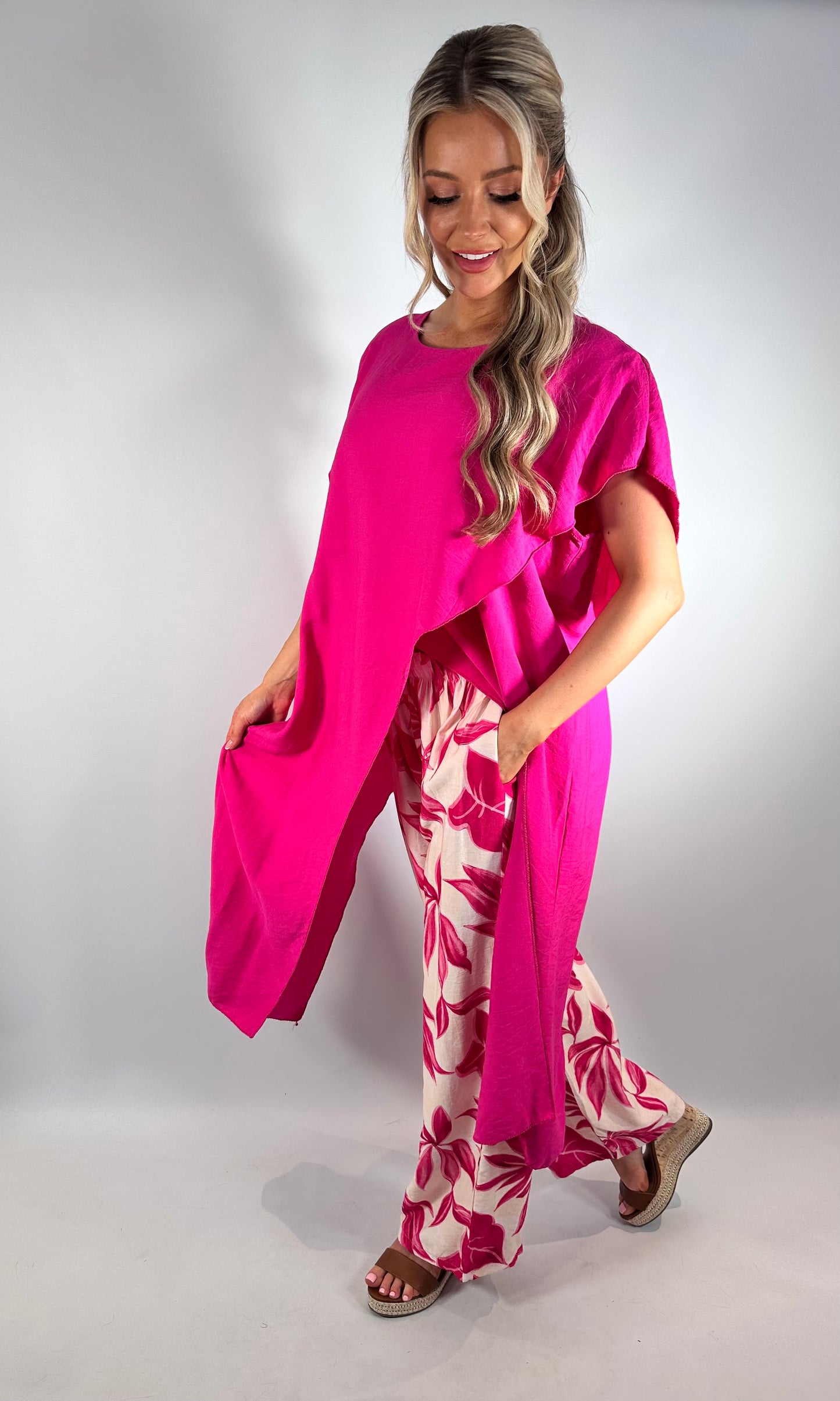 Longline Printed Cross Over Co-ord