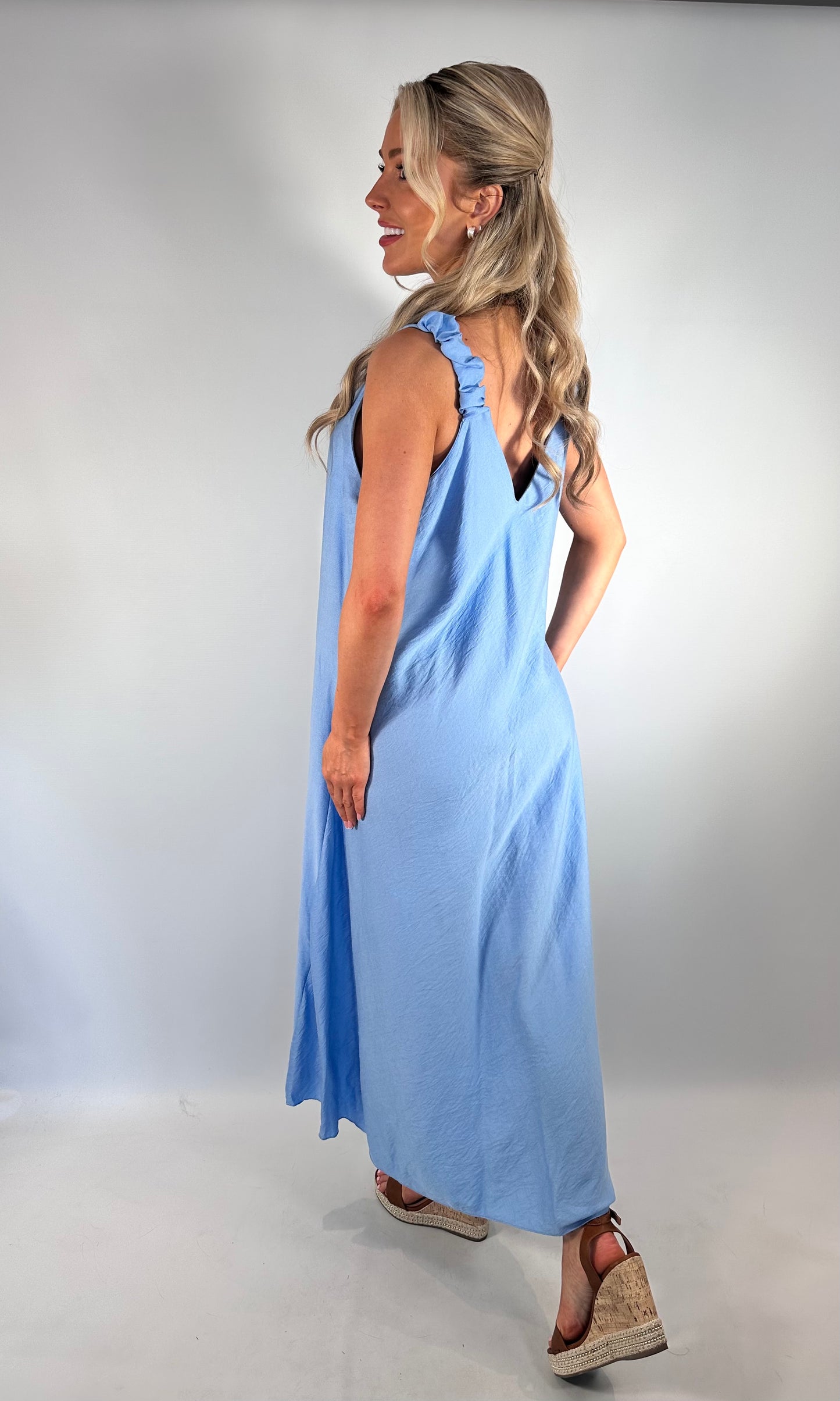 Ruffle Strap Maxi Dress