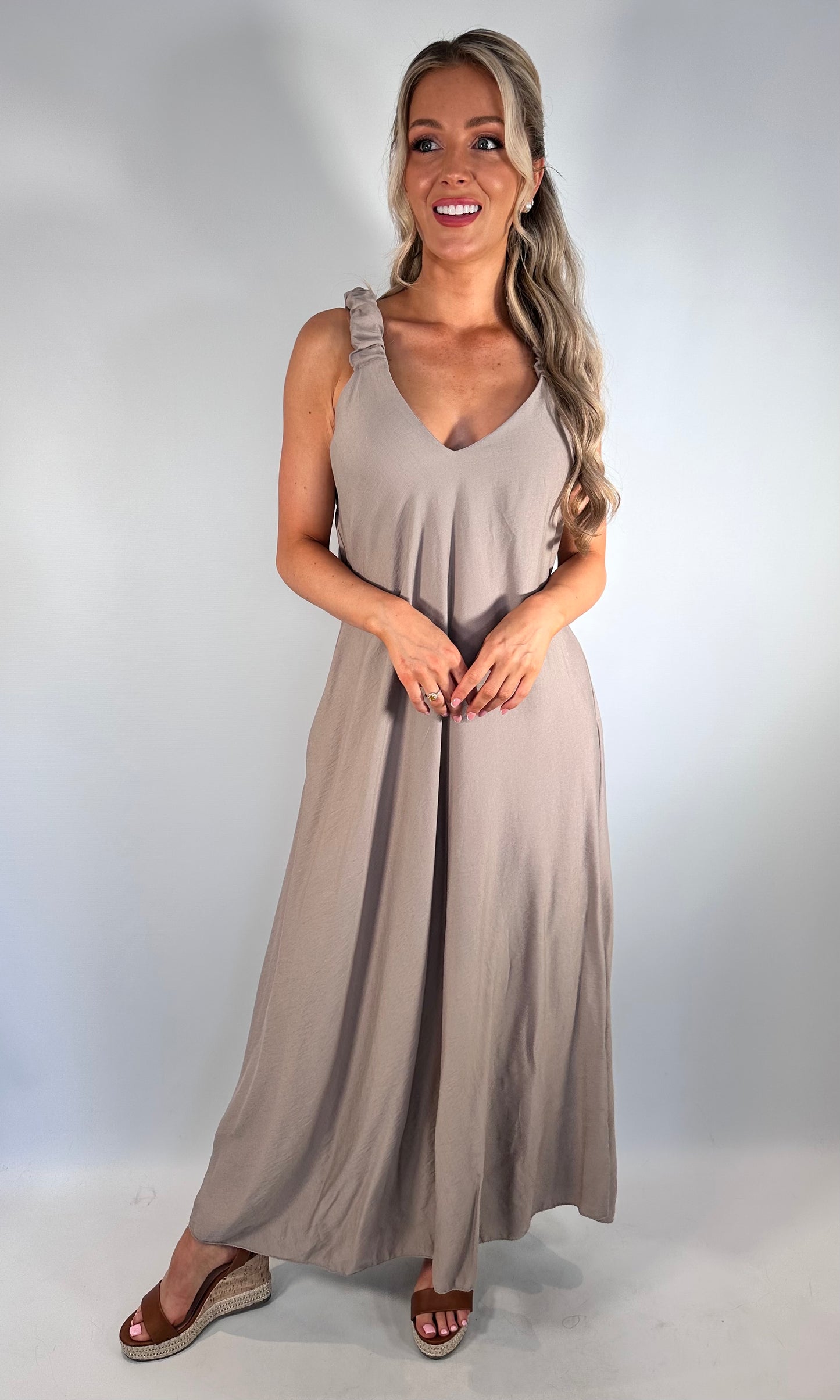 Ruffle Strap Maxi Dress