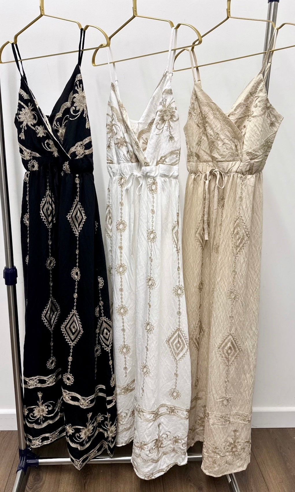 Zara Gold Embroidered Dress