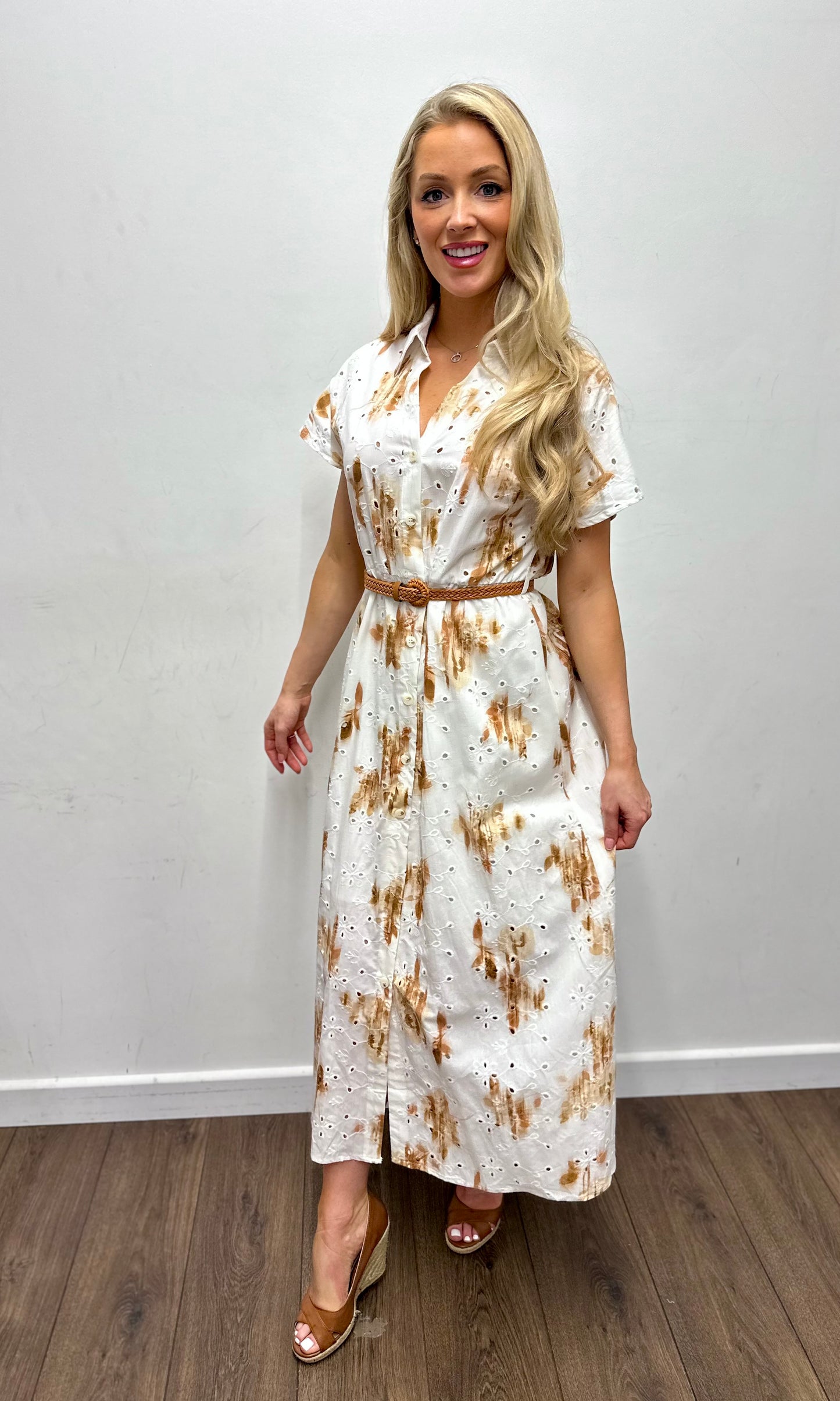 Jasmine Embroidered Print Dress