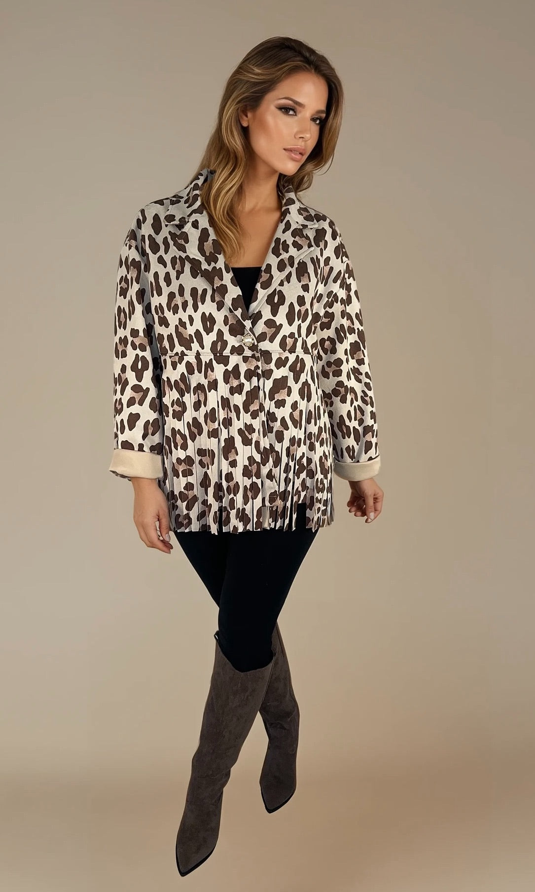Leopard fringe Jacket
