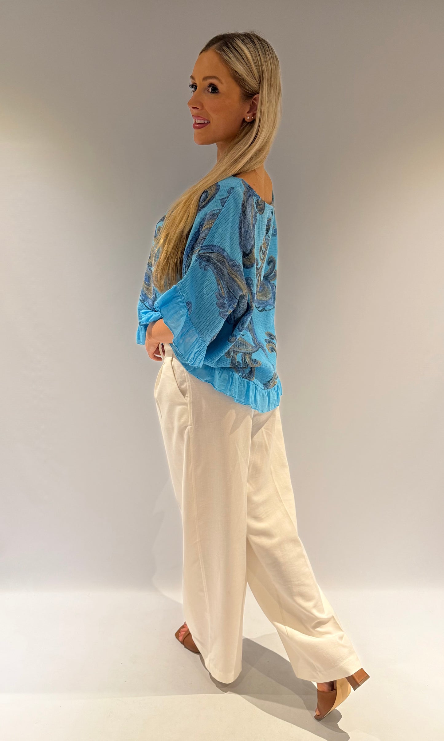 Paisley Print Frill Edge Top
