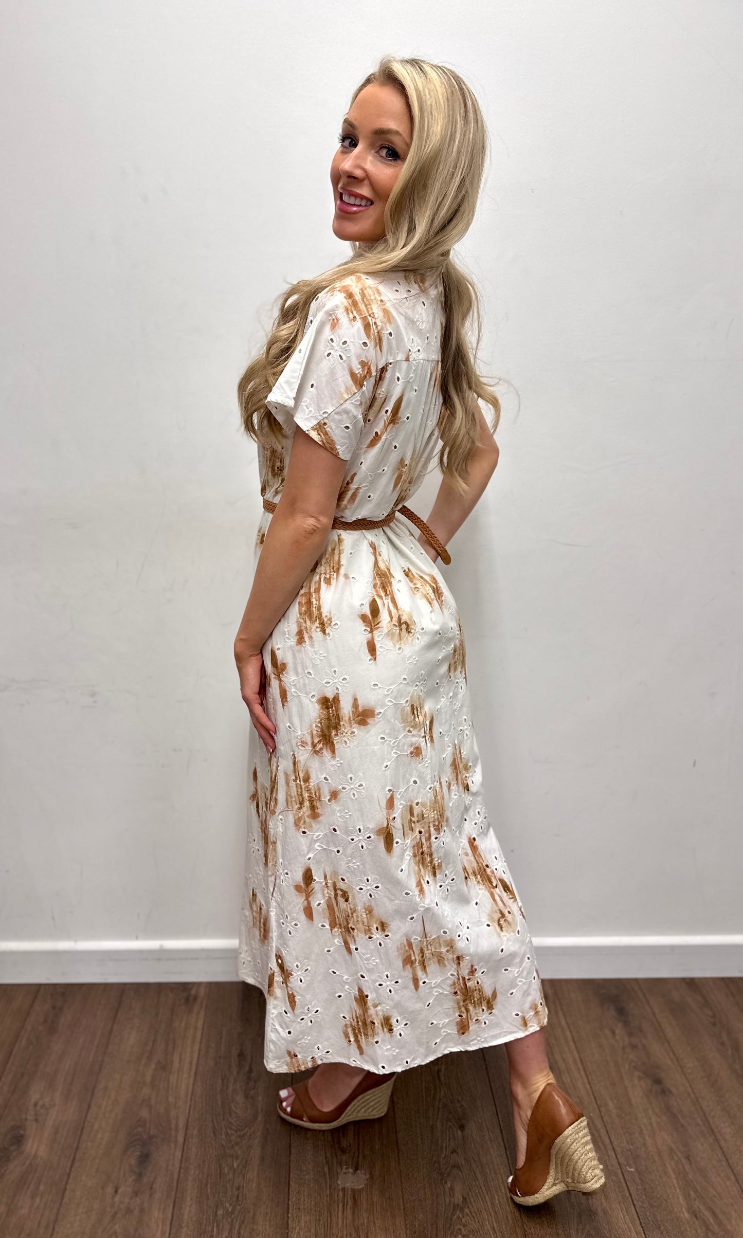 Jasmine Embroidered Print Dress