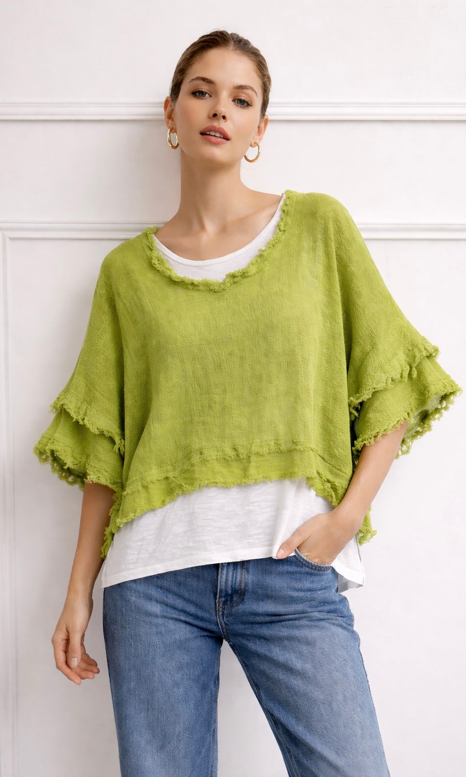 Wholesale Collette Raw Edge Overlay Top for Boutique Retailers - Catwalk style wholesale