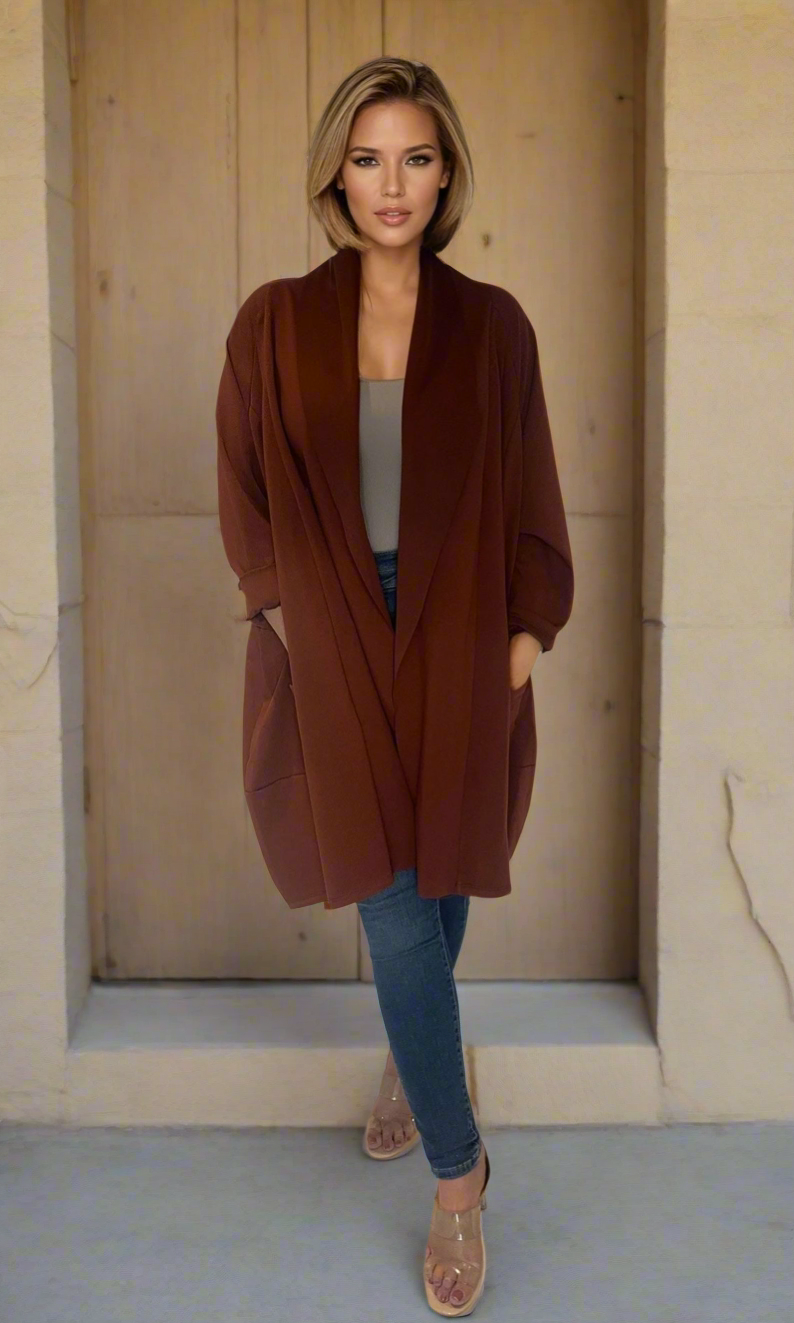Ariana waterfall jacket (light scuba material)