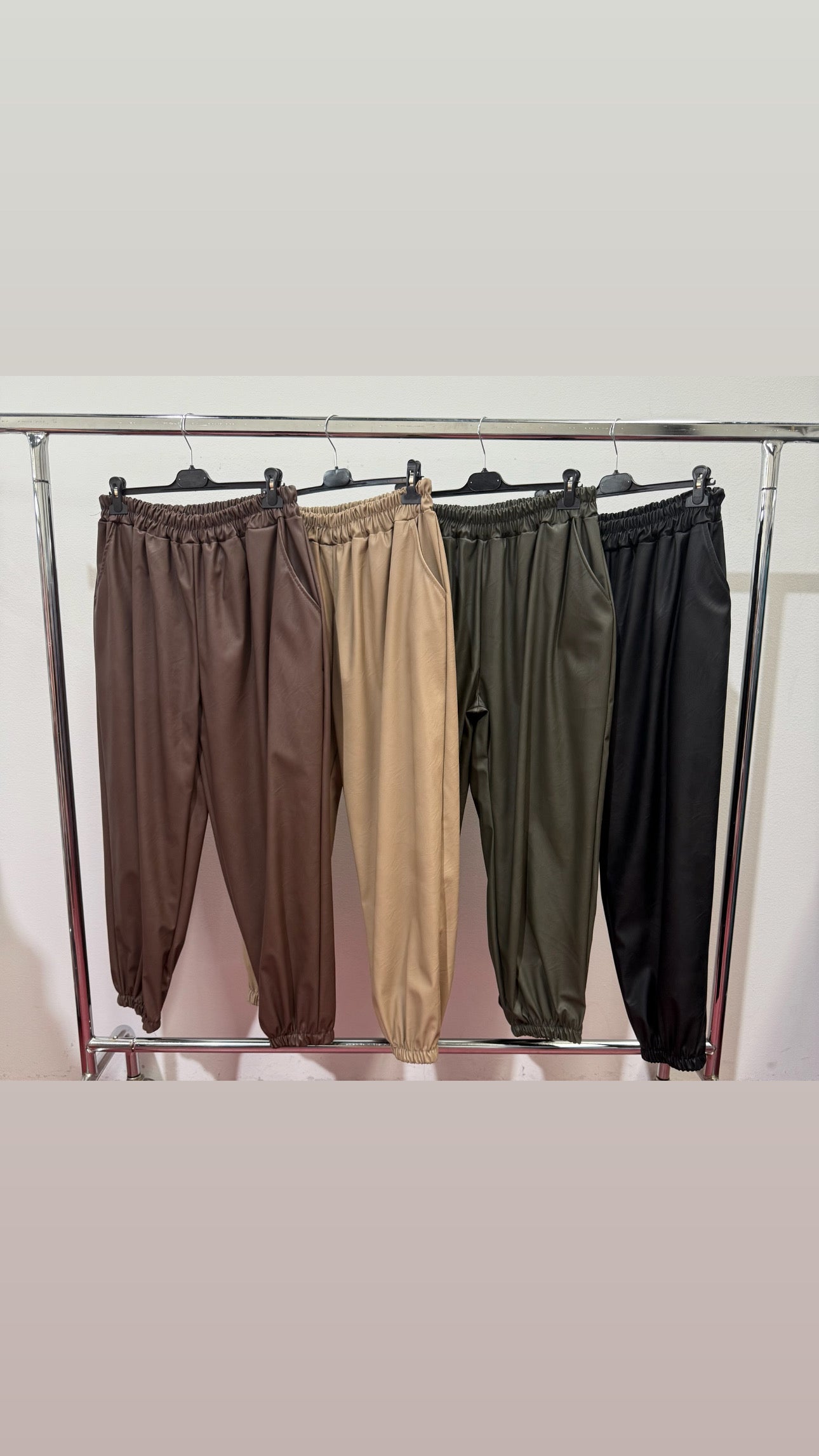 Saskia leather look trouser