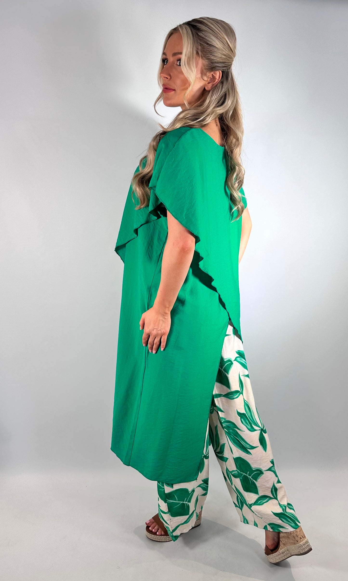 Longline Printed Cross Over Co-ord
