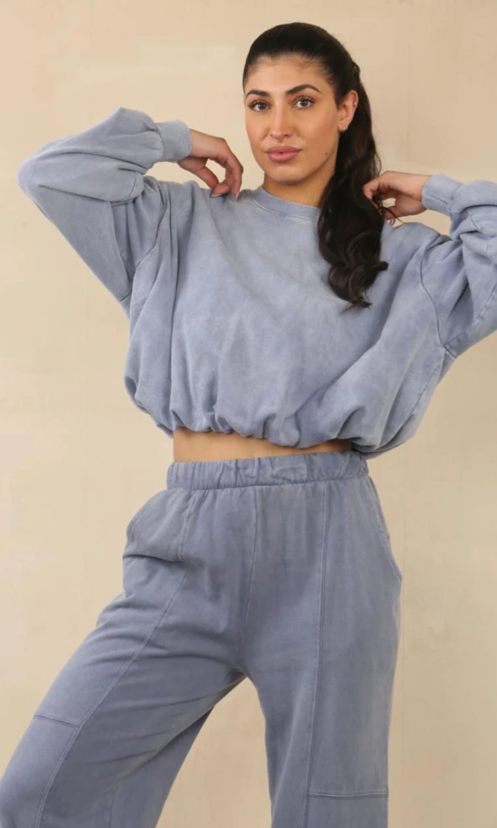 Acid Wash With Bubble Hem Lounge suit (10067)