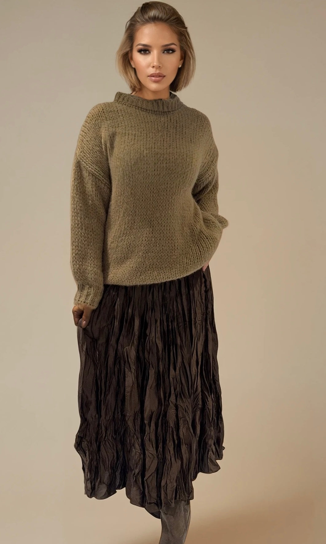 Thea Balloon Sleeve Cosy Knit Jumper