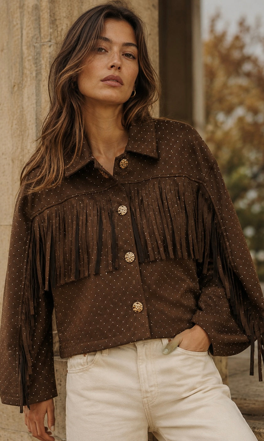 Jolene diamonte fringe Jacket