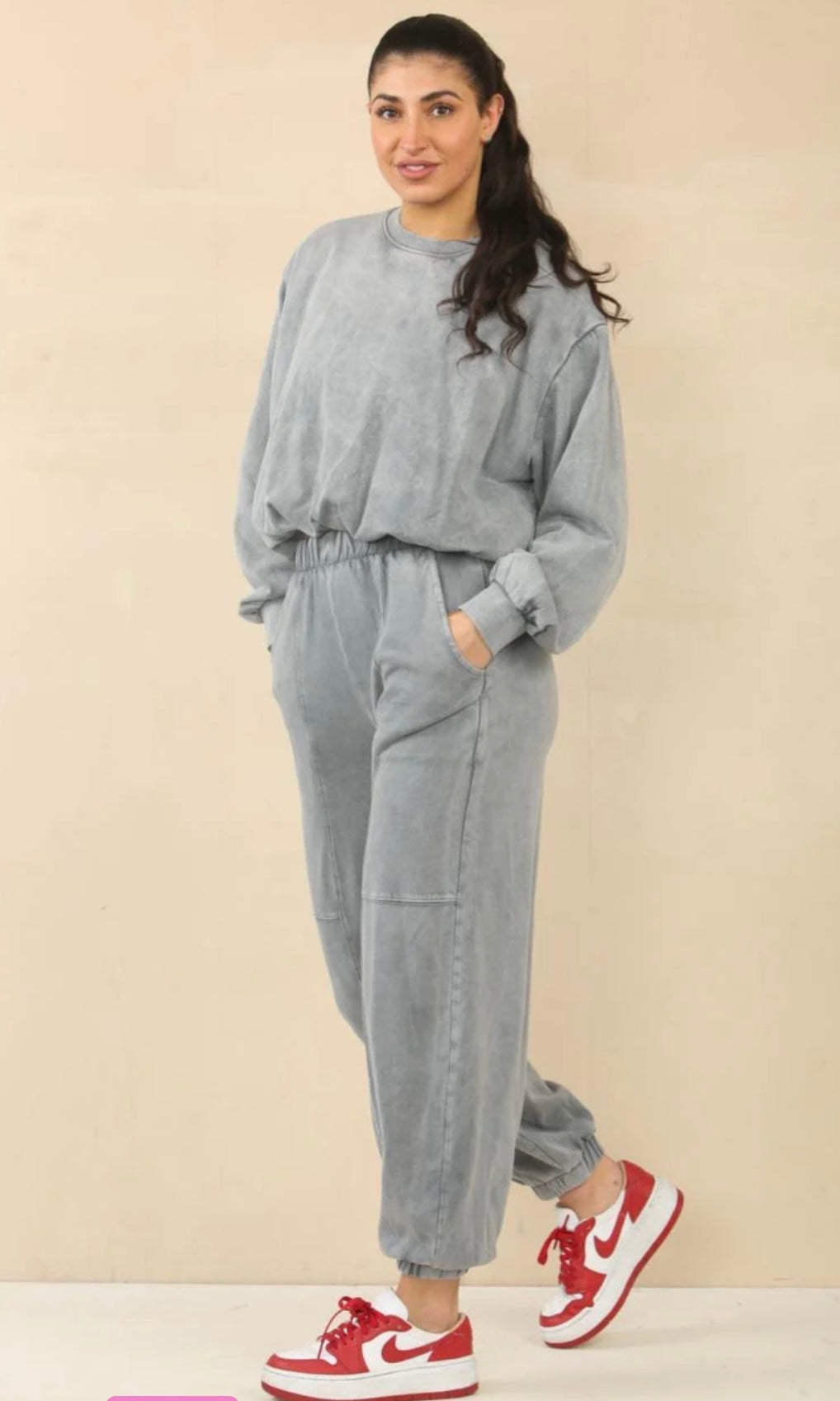 Acid Wash With Bubble Hem Lounge suit (10067)