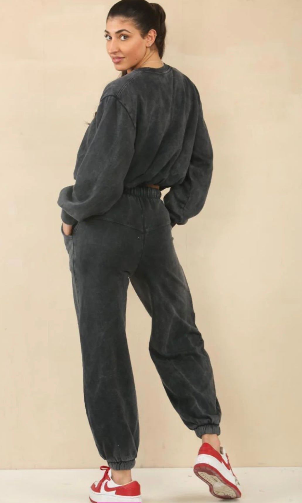 Acid Wash With Bubble Hem Lounge suit (10067)