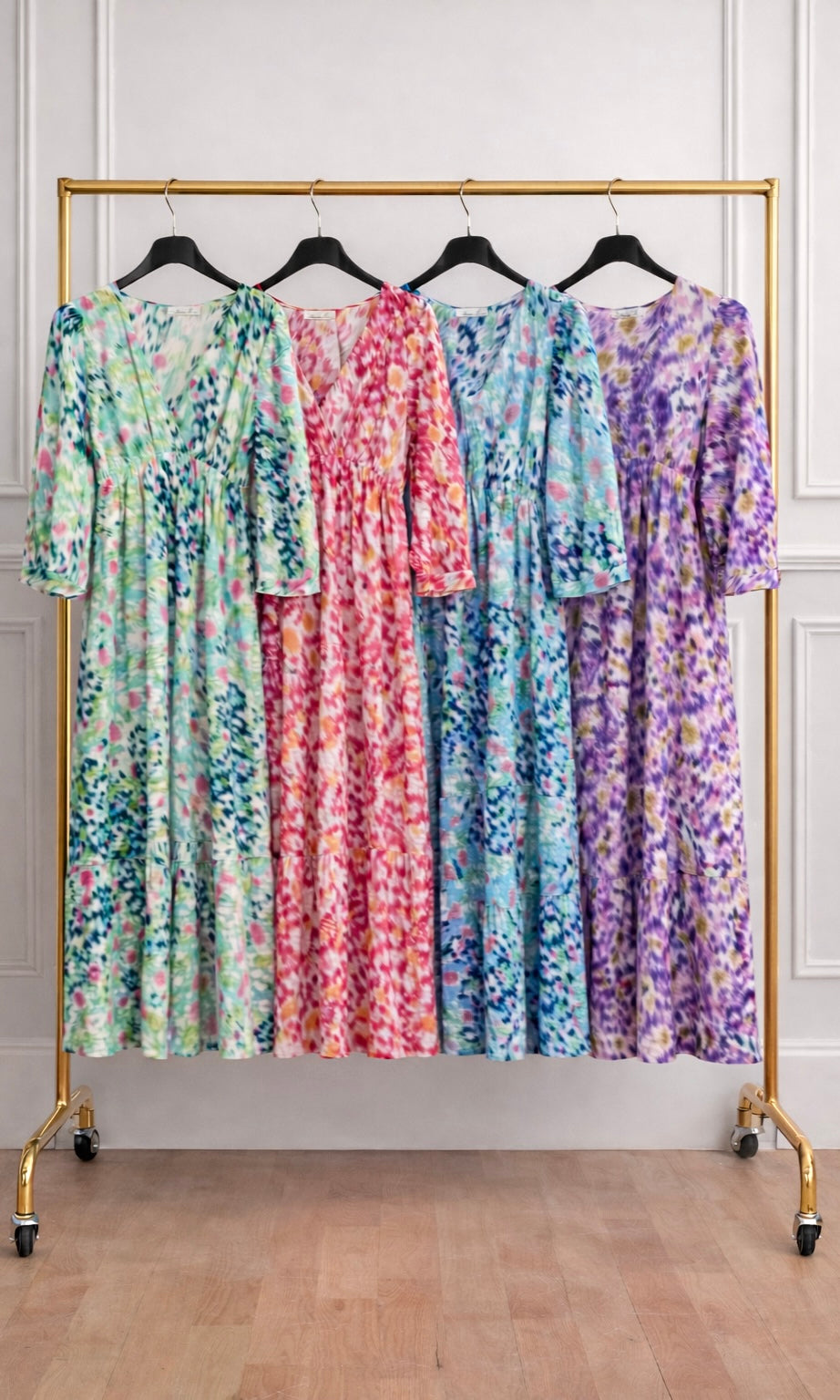 Cassie watercolour midi dress