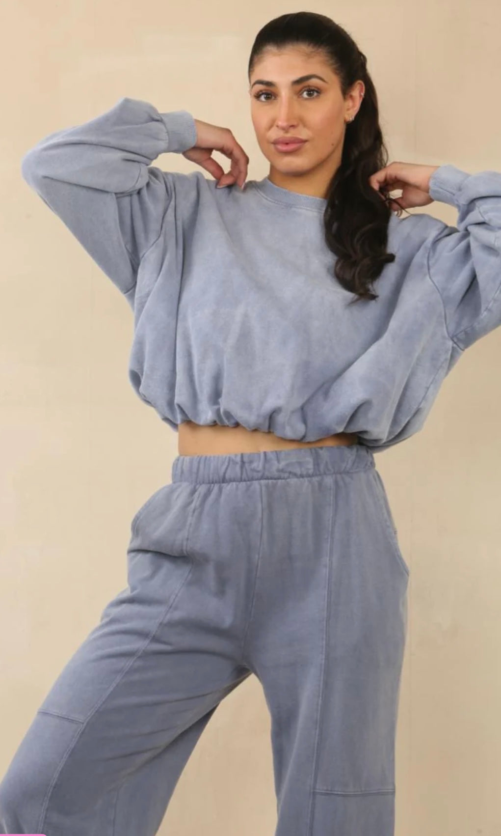 Acid Wash With Bubble Hem Lounge suit (10067)