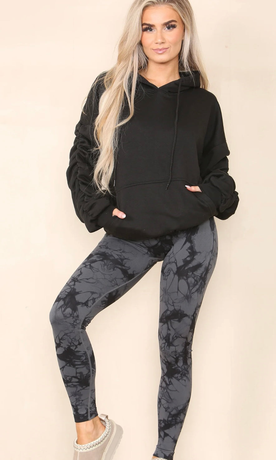 Ruched Sleeve Hoody 1734