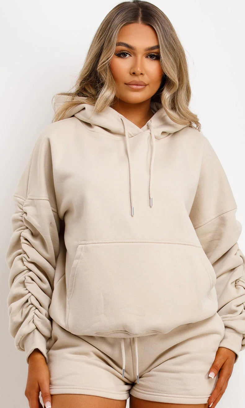 Ruched Sleeve Hoody 1734
