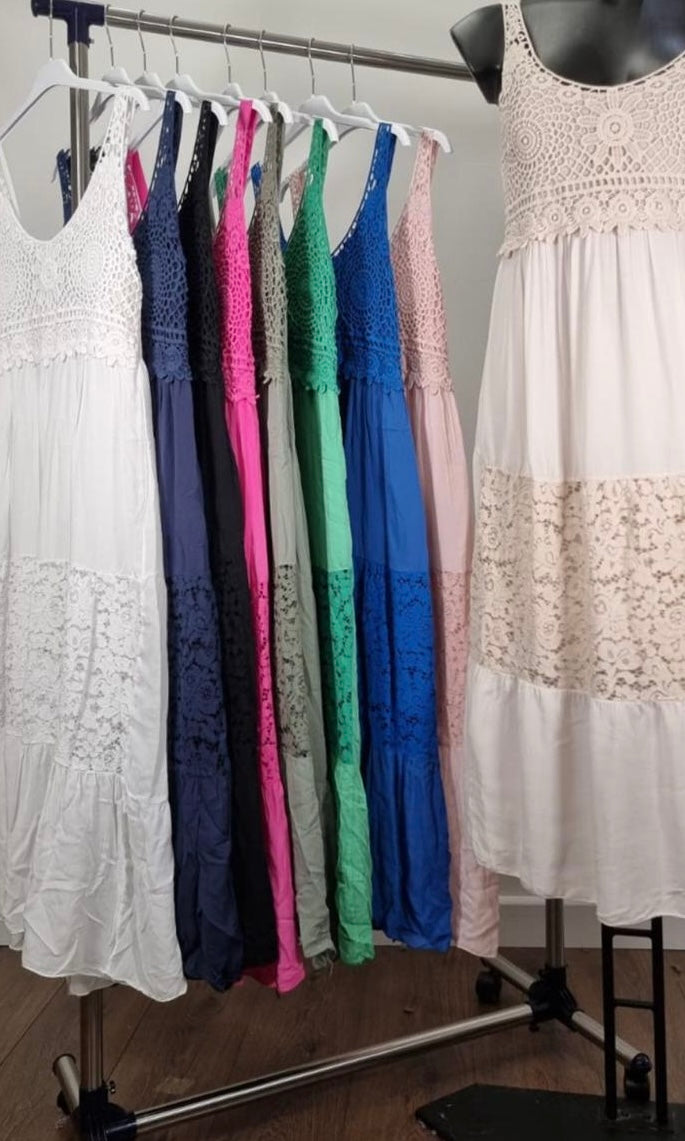 Lucia tiered lace panel Dress