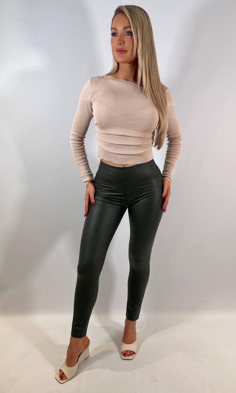 High Waist Leather Look Leggings