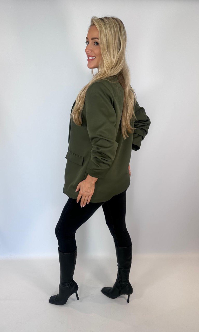 Ruched Sleeved Oversized Blazer