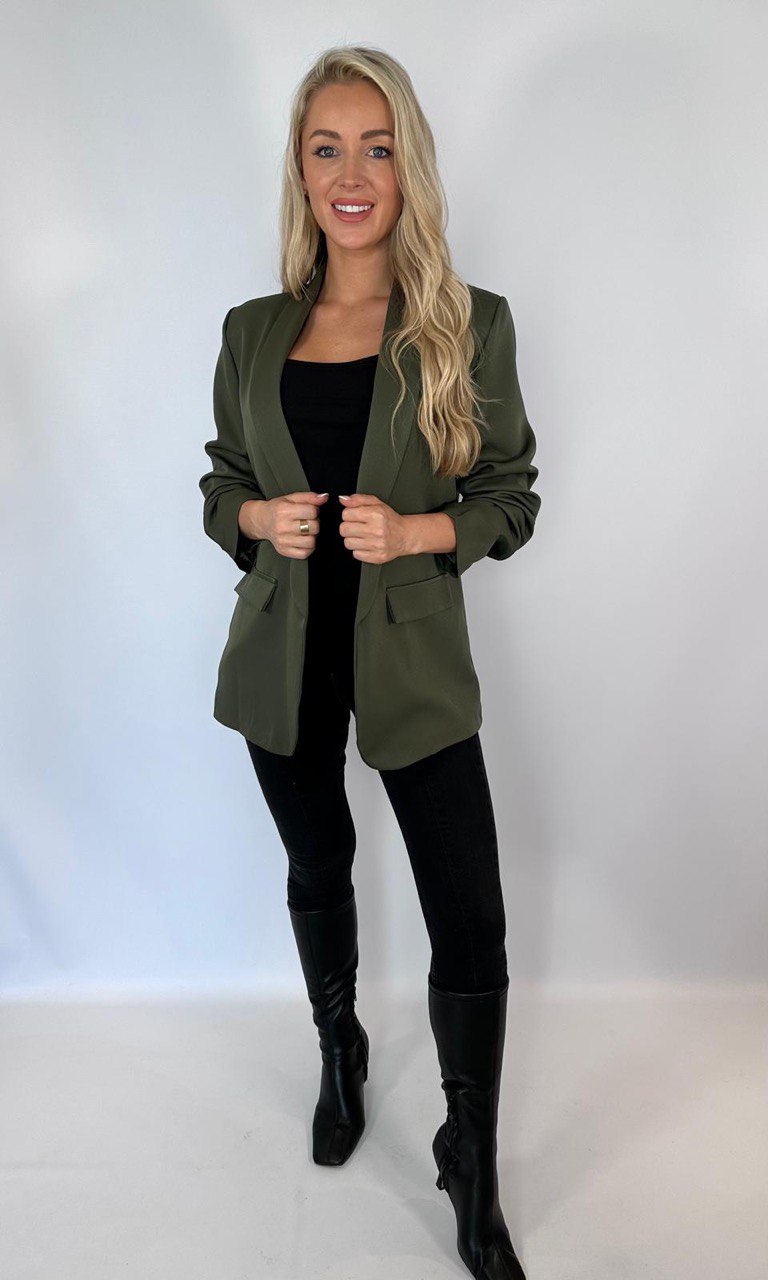Ruched Sleeved Oversized Blazer