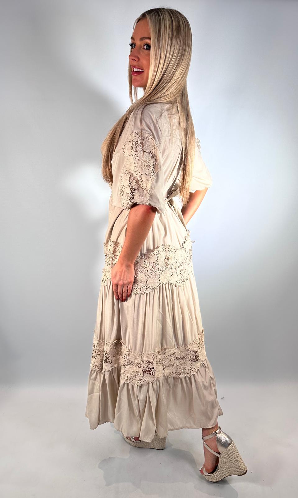 Crochet Button Maxi Dress