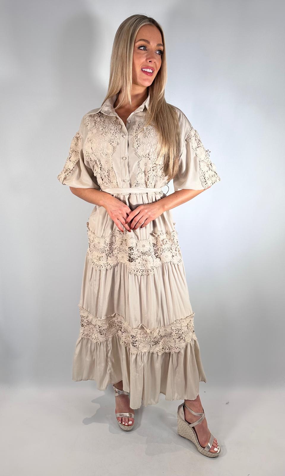 Crochet Button Maxi Dress