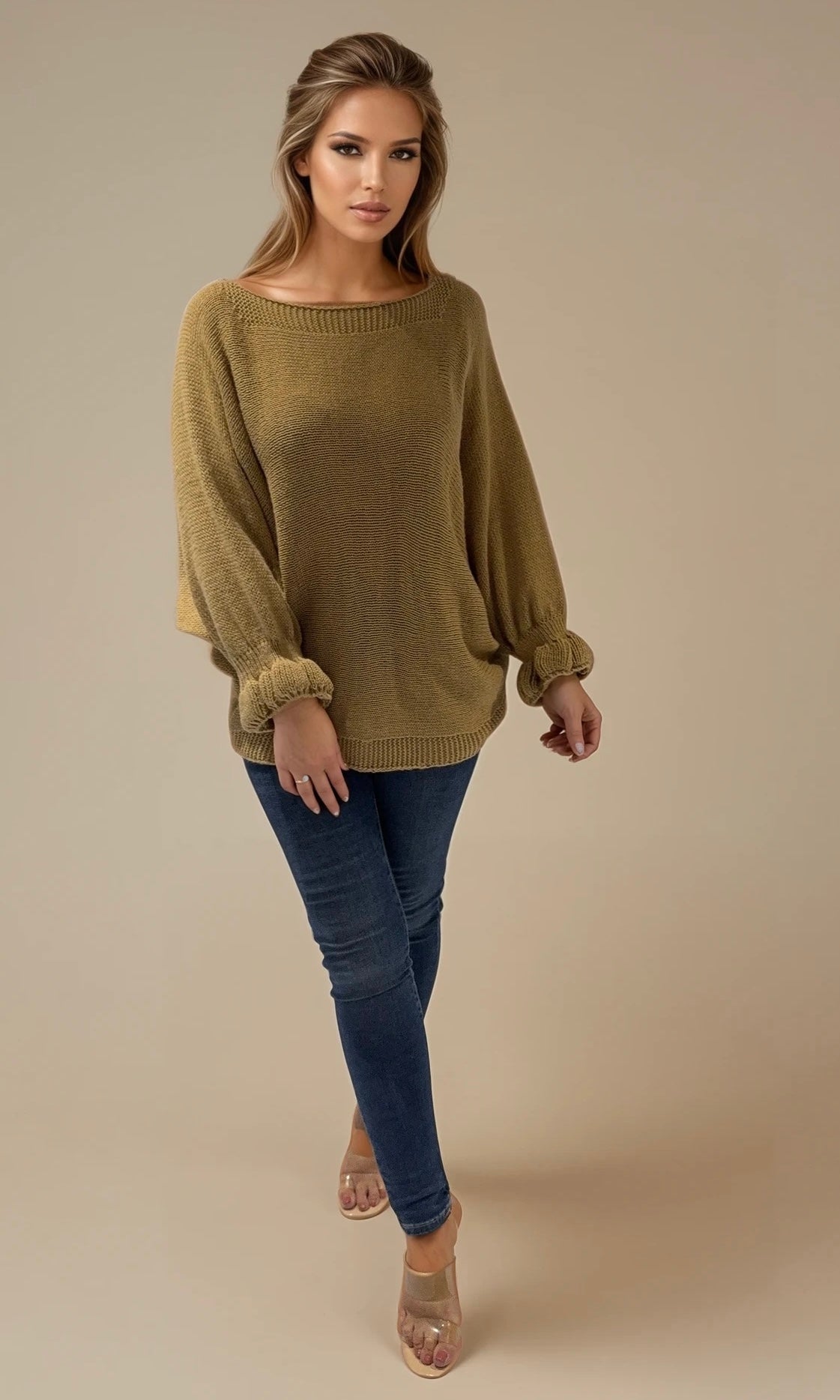 Kelly ruffle sleeve jumper