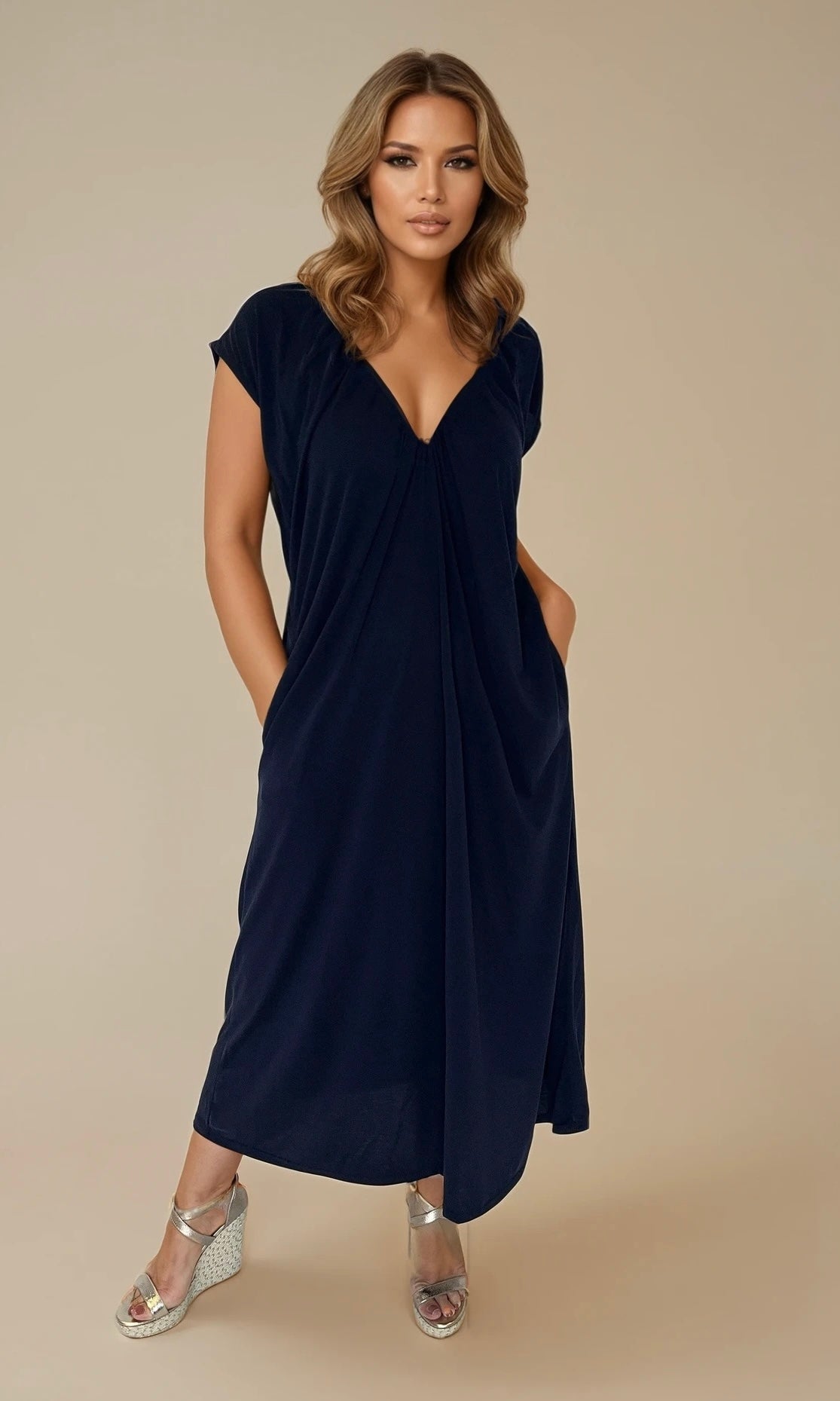 Serena ruched pocket dress