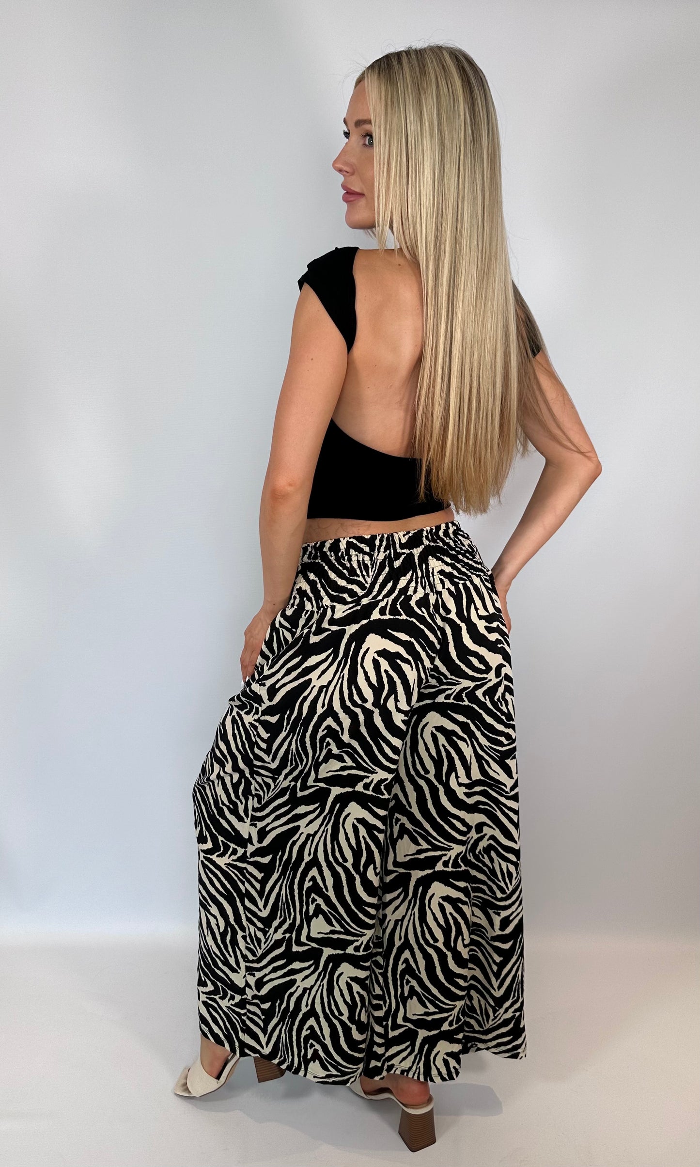 Elasticated Waist Print Culottes